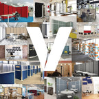 Versare Room Divider 360 Portable Wall Partition | Folding Panels | Large Freestanding Divider | Locking Wheels | Temporary Room Separator