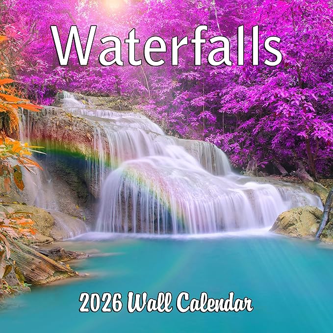 2026 Waterfalls Monthly Wall Calendar | Travel Calendar 2025-2026