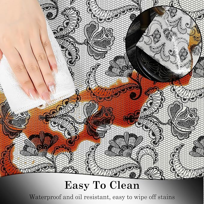 ALIUNI Drawer and Shelf Liner, Non-Slip Kitchen Cabinet Liners Non-Adhesive Thick Strong Grip Waterproof Washable Mats Protect Dresser Shelves Cupboard Bathroom Cabinets, Boho: Floral, 24 in X 10 FT