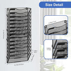 EasyPAG Wall File Organizer for Office 14 Pocket Mesh Wall Mounted Paper Organizer Hanging Folder Holder with Nametag Label for Home School, Black