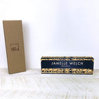 Artblox Personalized Name Plate For Desk | Black & White Marble Design On Clear Acrylic Glass | Custom Plaque Desk Name Plate Personalized Your Name And Credentials Office Office Sign Engraved Plaque