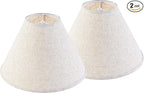 GO&SO Large Lamp Shades Set of 2 Oatmeal Beige Linen Lamp Shade, 6.5" Top x 16.3" Bottom x 10.5" Height, Replacement Lamp Shades for Table Lamps,Spider Empire Lamp Cover Handcrafted, Assembly Required