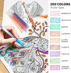 200 Colors Gel Pen Refills, Glitter Neon Gel Ink Pens Refills,Replace Cartridges for Gel Pens Set,9 Color Type for Adult Coloring Books Drawing Doodling Crafts Scrapbooking Journaling,No Repeats