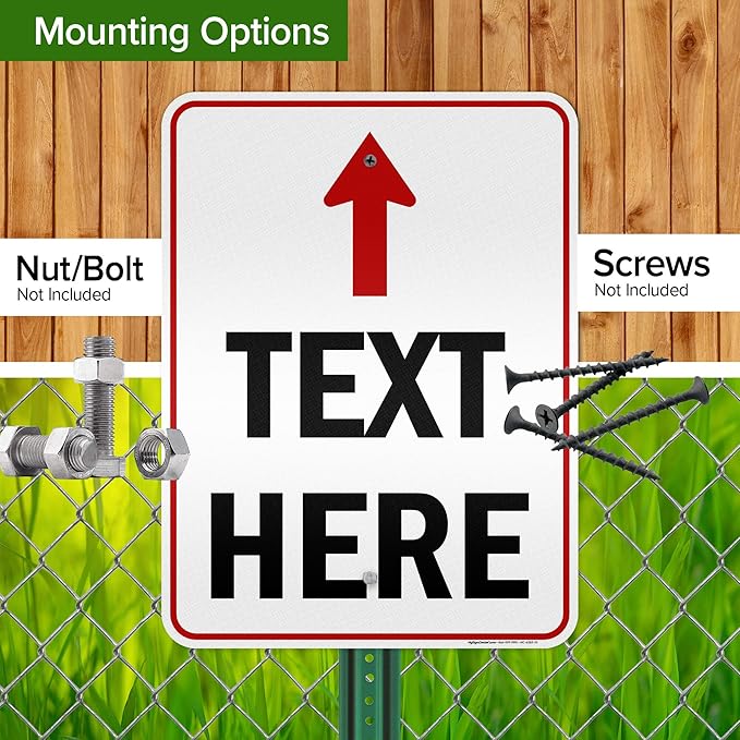 Custom Arrow,Custom Directional Sign, Up Arrow,18x24 Inches, 3M EGP Reflective, Rust Free .080 Aluminum, Fade Resistant, Made in USA by My Sign Center