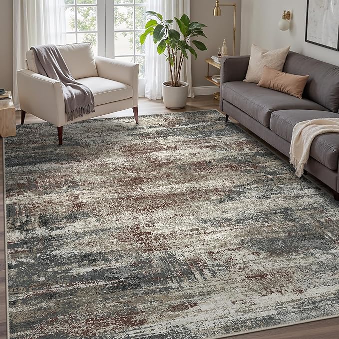 GENIMO Rugs for Bedroom-Washable 6x9 Area Rugs Lightweight Low Pile, Modern Printed Non-Slip Carpet for Living Room, Playroom, Dining Room, Office, Mystic Forest