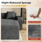WLIVE 110'' Boneless Couch for Living Room, Modular Sectional Sofa, Cloud Memory Foam Couch L Shape with Chaise, Grey