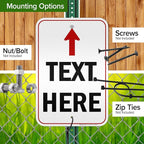 Custom Arrow,Custom Directional Sign, Up Arrow,12x18 Inches, 3M EGP Reflective, Rust Free .063 Aluminum, Fade Resistant, Made in USA by My Sign Center