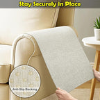 Couch Arm Covers, Waterproof Armrest Cover for Sofa, Armchair, Loveseat, Non-Slip Recliner Arm Cover, Sofa Arm Covers, Headrest Covers, Arm Chair Covers Set of 2 (Cream White, 24"×20")