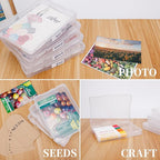 Joelver Maker 5" x 7" Photo Storage Box - 6 Inner Acid-Free Photo Cases, Seed & Craft Organizer for Cards, Pictures, Stamps & Office Supplies (Clear)