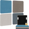 BUBOS 4 PCS Fabric Acoustic Panels 23.6''x23.6'' Decorative Sound Dampening Panels, Sound Absorbing Panels for Studios, Office, Home Theater,Mistral