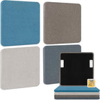 BUBOS 4 PCS Fabric Acoustic Panels 23.6''x23.6'' Decorative Sound Dampening Panels, Sound Absorbing Panels for Studios, Office, Home Theater,Mistral