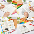 feela 48 Pack Composition Notebooks Bulk, Kraft Cover Lined Blank College Ruled Composition Travel Journals with Rainbow Spines For Women Students Business, 60 Pages, 8.3”x 5.5”, A5, 16 Colors