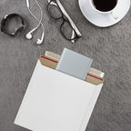 100 Pack 6x6 Inch Rigid Mailers – 420 GSM Self Seal Stay Flat CD Mailers for CDs, DVDs, Photos, Documents – Tear Strip, Do Not Bend Labels – Square Card & Shipping Envelopes (White)