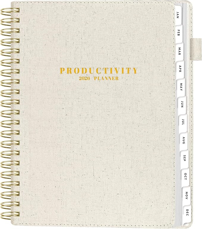 SUNEE 2026 Planner 8.5" x 11" – Dated Productivity Planner for Time Management - Daily,Weekly & Monthly Planner to Achieve Goals - Planner 2026 dated from January 2026 – December 2026,Beige