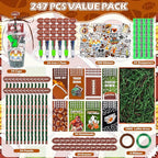 LiYiQ 247 Pcs Football Party Supplies Return Gifts for Party, Student Stationery Gifts from Teacher Rewards Prizes, Pencil Erasers Notebooks Stickers for Football Classroom Birthday