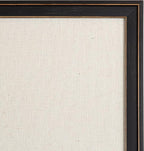 Kate and Laurel Oakhurst Rectangle Framed Linen Fabric Pinboard; 24 x 36; Distressed Black; Traditional Decorative Bulletin Board with Stepped Profile and Lightly Distressed Finish