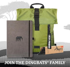 Dingbats* - Wildlife A4 Grid Notebook - Extra Large Hardcover PU Leather Journal - for Work, Travel - Pocket, Elastic Closure, Pen Holder, Bookmark