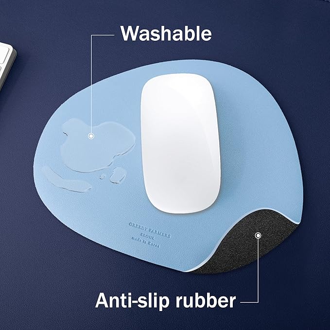 GREEDY FARMERS Mouse pad, Non-Slip Washable Waterproof Computer Mouse pad (Baby Blue)