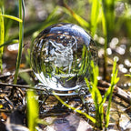 3D Laser Constellation Crytsal Ball Crystal Paperweight Full Sphere Glass Fengshui with Sliver-Plated Flowering Stand(Sagittarius)