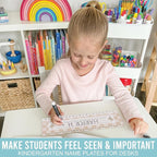 Desk Name Tags for Classroom – 36 Student Name Plates for Classroom Kindergarten, Preschool, 1st, 2nd & 3rd Grade, 14.5 x 4in Teacher Nameplates for Student Desks, Neutral Nametags