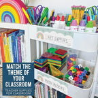 Desk Name Tags for Classroom -25 Student Name Plates for Classroom Kindergarten, Preschool, 1st, 2nd & 3rd Grade, 9x3 Teacher Nameplates for Student Desks & Cubbies, Boho Nametags