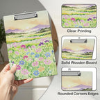 APIILVPQ Wild Flower Clipboard, Colorful Clipboards with Low Profile Clip for Office School Use, Floral Gifts Wooden Clip Boards for Nurses Teachers Students - B06