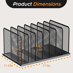 Kuntine.B Desk File Organizer 7 Upright Mesh Desktop Organizer File Sorter Office Organization File Holder for Home, Office & Classroom, 2 Pack