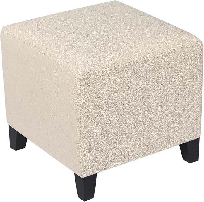 Edeco Ottoman with Square Cube Design, 16 Inch Footstools and Ottomans Small, Large Load Capacity, Square Foot Rest Ottoman for Living Room