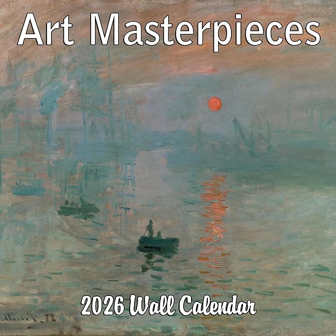 2026 Art Masterpieces Monthly Wall Calendar - Famous Paintings including Monet, Van Gogh, Rembrandt| Iconic Paintings Calendar 2025-2026
