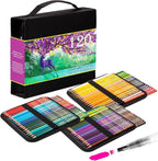 KALOUR Premium Watercolor Pencils, Set of 120 Colors,with Water Brush Pen,Portable Nylon Case,Numbered and Lightfastness,Water-soluble Colored Pencils for Adult Coloring,Water Color for Beginner Kids