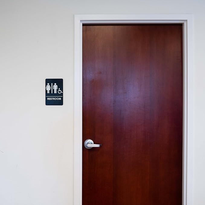 Men's/Women's Restroom Sign for Handicap Accessible Restroom ADA-Compliant Bathroom Door Sign, Made in USA, Pack of 3