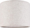 GO&SO Natural Linen Medium Drum Lamp Shades 13" Top x 13" Bottom x 10" High (Spider) Modern Beige Gray Lampshade for Table Lamps Bedside Lamps -Assembly Required - By GO&SO