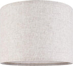 GO&SO Natural Linen Medium Drum Lamp Shades 13" Top x 13" Bottom x 10" High (Spider) Modern Beige Gray Lampshade for Table Lamps Bedside Lamps -Assembly Required - By GO&SO
