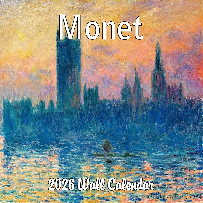2026 Claude Monet Artwork Monthly Wall Calendar | Iconic Monet Paintings Calendar 2025-2026