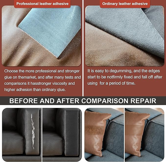 Besezx Leather Repair Patch Tape Kit, Self Adhesive Leather Repair for Furniture, Couch, Sofa, Car Seats,Office Chair,Vinyl Repair Kit.3.1inx60in