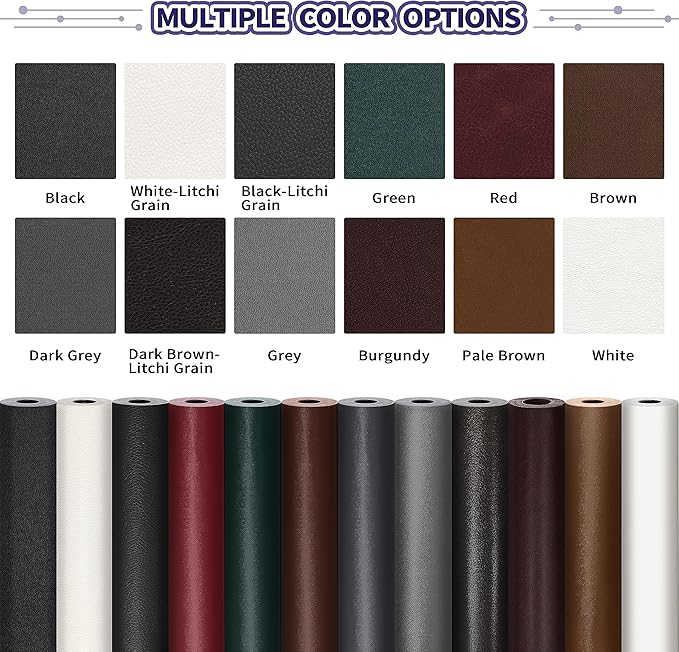 Besezx Leather Repair Patch Tape Kit, Self Adhesive Leather Repair for Furniture, Couch, Sofa, Car Seats,Office Chair,Vinyl Repair Kit.30inx16in