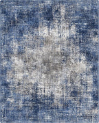 GENIMO Washable Area Rugs for Living Room, 9x12 Modern Non Slip Rugs, Low Pile Lightweight Soft Print Rug for Bedroom, Dining Room, Home Office, Washed Blue&Gray