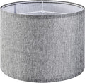 Gray Drum Lamp Shades Medium 13" Top x 13" Bottom x 10" High (Spider) Traditional Lampshades for Table Lamp & Bedside Lamp - Assembly Required - Modern Lamp Shade By GO&SO