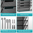 Delifox 7-Compartment Wall Mounted Hanging File Organizer Cubicle Wall File Holder Vertical Document Organizer for Office Home, Black