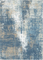 GENIMO Washable Area Rugs for Living Room, 8x10 Modern Non Slip Rugs, Low Pile Lightweight Soft Print Rug for Bedroom, Dining Room, Home Office, Washed Mist Blue