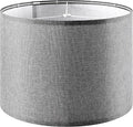 Gray Large Drum Lamp Shades for Floor Lamps Table Lamp Farmhouse Lamp Shade 16" Top x 16" Bottom x 12" High (Spider) Medium Lampshade - Lampshades Replacement By GO&SO Assembly is Required