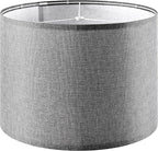 Gray Large Drum Lamp Shades for Floor Lamps Table Lamp Farmhouse Lamp Shade 16" Top x 16" Bottom x 12" High (Spider) Medium Lampshade - Lampshades Replacement By GO&SO Assembly is Required