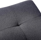Adeco Fabric Storage Ottoman Bench with Solid Wood Legs, 17.7" Square Dark Grey Cotton Linen Cube Foot Stool, Upholstered Button Tufted Vanity Chair with Hinged Lid for Living Room, Bedroom, Dorm