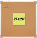 Cork Board Set - Bulletin Corkboard 24 x 24 inch Framed with 10 Thumb Tacks - Wall Hanging Message Memo Pin Tackboard Organizer for Home, Office, Desk and Cubicle (Cork 24x24)