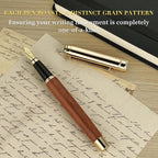 BEILUNER 316 Fountain Pen,Stunning Luxury Rosewood,24K Gilded Nib(Fine),Gorgeous 24K Gold Finish, Ink Converter,Nice Gift for Men&Women-Elegant,Executive,Christmas Pens for Writing