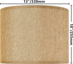 GO&SO Set of 2 Brown Medium Drum Lamp Shades 13" Top x 13" Bottom x 10" High (Spider) Farmhouse Lampshades for Table Lamp & Bedside Lamp - Handcrafted