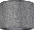 Gray Drum Lamp Shades Medium 13" Top x 13" Bottom x 10" High (Spider) Traditional Lampshades for Table Lamp & Bedside Lamp - Assembly Required - Modern Lamp Shade By GO&SO