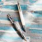 LACHIEVA LUX Abalone Shell Mechanical Pencil 0.7mm, Luxury Metal Pencil for Drawing and Sketching, Includes 12 Lead Refills