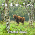 2026 Highland Cows Monthly Wall Calendar | Cute Animals Calendar 2025-2026