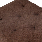 Decent Home 24" Storage Ottoman, Fabric Ottoman Foot Rest Stool with Hinged Lid, Tufted Rectangle Upholstered Footstool, Load Up to 350 lb, for Living Room, Bedroom, Dorm, Coffee Brown